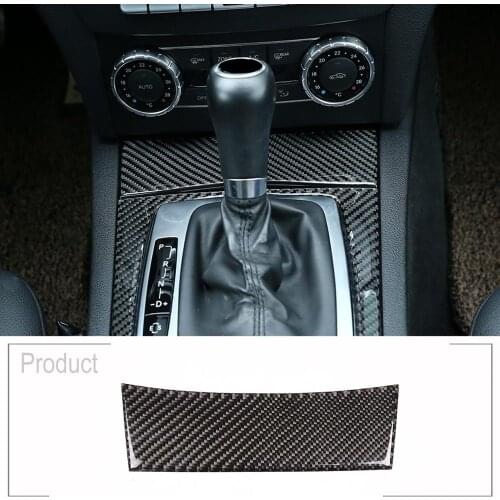 Soft Carbon Fiber Console Cigarette lighter Decoration Cover Stickers For Mercedes Benz C Class W204 2007-2013 Car Accessories