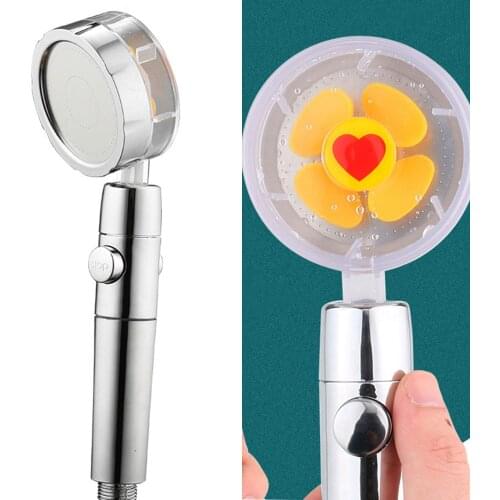 Turbocharged Shower Head High Pressure Filter For Water Shower Pressurized Bathroom Showerhead One Key To Stop Water SPA Nozzle