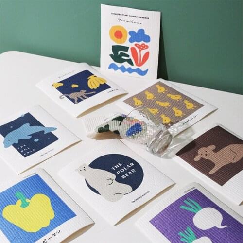 Nordic Kitchen Thickened German Wood Pulp Cotton Dishcloth Oil-Free Dishcloth Cleaning Cloth Bamboo Fiber Dishcloth