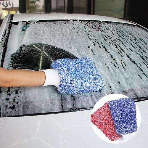New Microfiber Car Vehicle Window Washing Glove Soft Chenille Garden Gloves Kitchen Car Care Brush Hand Towel Cleaning Tool