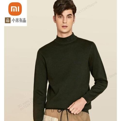 Xiaomi autumn and winter new mens sweater hair casual loose half-neck sweater can be machine-washed bottoming sweater smart