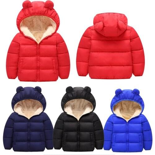 Autumn Winter Boys Girls Clothes Jackets Cotton Clothes Hooded Outwear Coat Toddler Children Clothes For 2-7 Years Kids