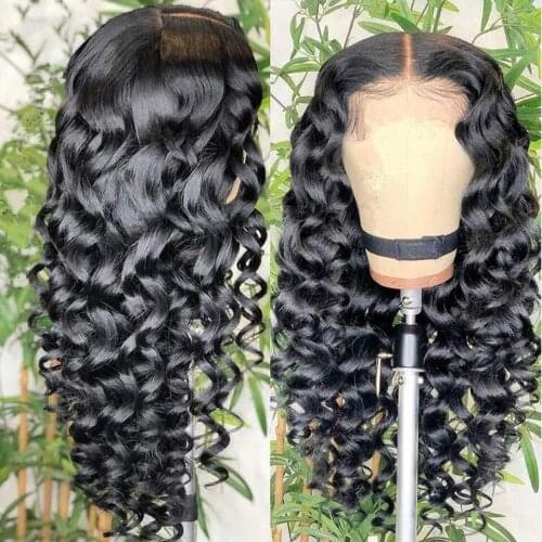 26Inch Black Color Long Deep Wave Glueless Transparent Lace Front Wig Synthetic For Fashion Women With Babyhair Daily Preplucked