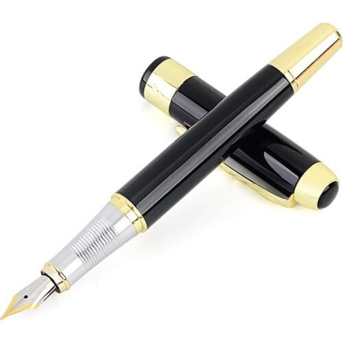 New Brand Iraurita Fountain Pen Metal Golden Silver Stainless Office Writing Ink Pens Nib Gift School Stationery Supply