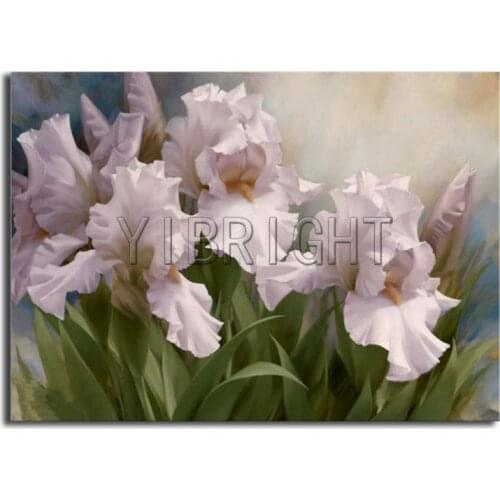 Full Round Diamond embroidery Cross stitch flower Full Square Diamond painting white iris DIY 3D Diamond mosaic landscape