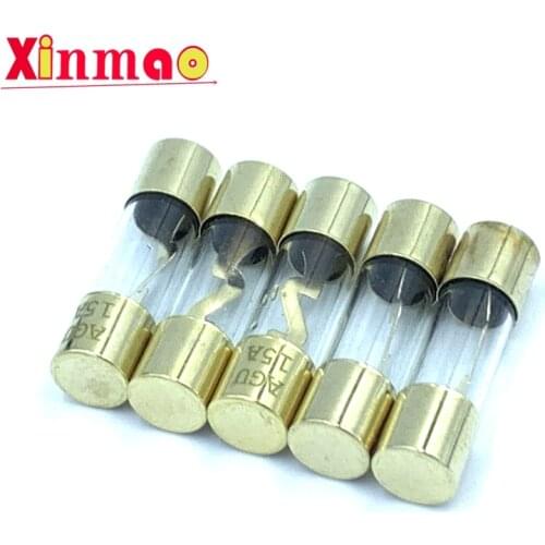 5Pcs 10*38MM Gold Plated Glass AGU Fuse Fuses Pack Car Audio Amp Amplifier 10A 15A 20A 25A 30A 40A 50A 60A 70A 80A 100A Car Fuse