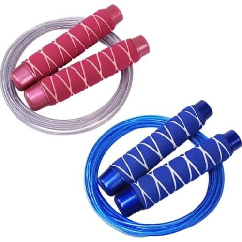 Adjustable Jump Rope Tangle-Free Rapid Speed Jumping Cable with Ball Bearings Gym Fitness Home Exercise Steel Skipping Rope