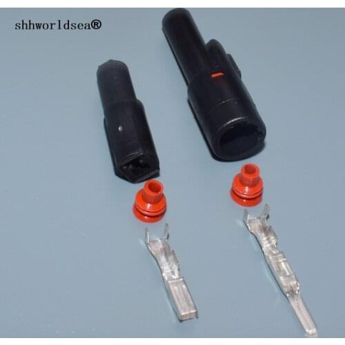 Shhworldsea 1 Pin 2.3mm Male Female Kit Auto Electrical Wiring Harness Power Connector Plug FW-C-1M-B FW-C-1F-B
