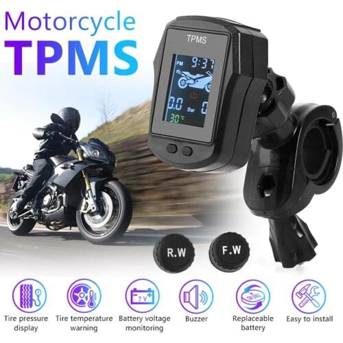 2020 USB Waterproof Motorcycle TPMS Motorbike Electric Bike Tire Tyre Pressure Monitoring System with 2 External Sensors