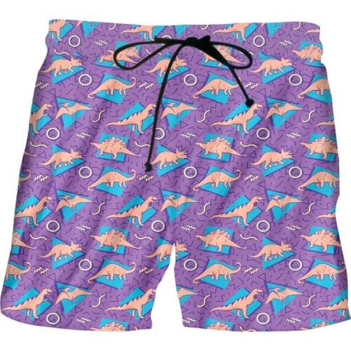 IFPD Unisex Hip Hop 3d Printed Dinosaur Summer Shorts Casual Elastic Waist Short Pants Mens Cartoons Breathable Cool Shorts
