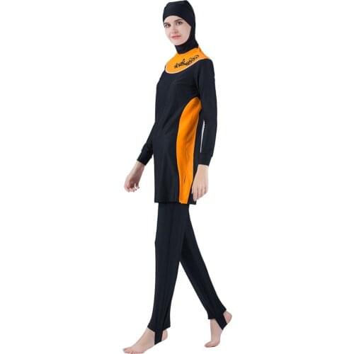 Modest Muslim Swimwear Islamic Swimsuit for Women Girls Hijab Full Coverage Muslim Swimming Beachwear Patchwork