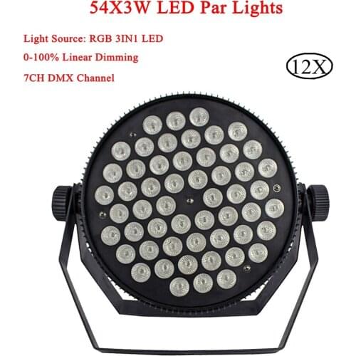 8Pcs/Lot LED RGB 3IN1 54X3W Stage Lighting DMX512 Wash Stage Light For Event Disco DJ Party Bar Nightclub Night Light Equipment