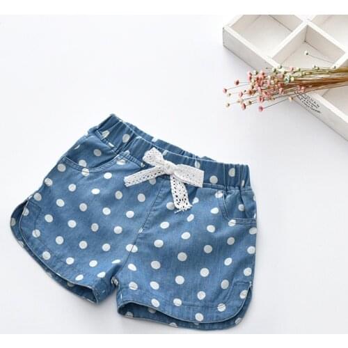 2021 Summer Childrens Denim Dot Shorts Boys And Girls Thin Denim Shorts Childrens Pants Tide