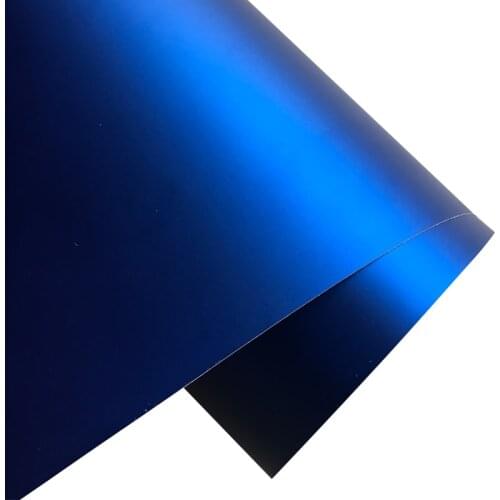 10/20/30/40/50X152CM Chrome Metallic Vinyl Film With Air Drain Matte Satin Blue Car Wrap Motorbike Car Sticker Decal Wrapping