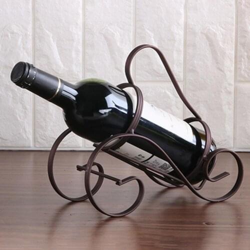 Wine Rack Decorative Strong Bearing Capacity Wrought Iron Countertop Metal Glass Bottle Holder for Home Wardrobe Storage