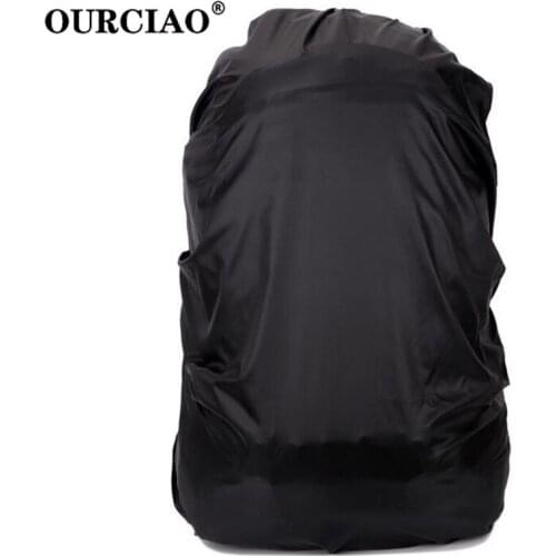OURCIAO New Wholesale Price Backpack Rain Cover Bag Travel Waterproof Cover 50L-70L Black Rain Cover D600