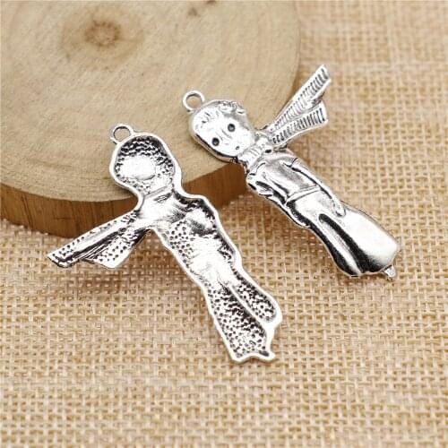 WYSIWYG 10pcs 45x25mm Scarf Boy Charm Pendants For Jewelry Making Antique Silver Color Boy Pendants Charm Boy With Scarf
