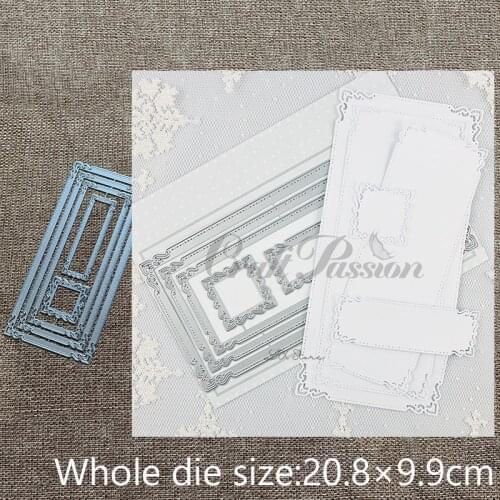 XLDesign Craft Metal Cutting Dies stencil mold Lace rectangular frame scrapbook Album Paper Card Craft Embossing die cuts