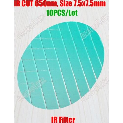 10PCS/Lot IR CUT Light Filter 650nm Square Size 7.5 x 7.5mm for Video Surveillance CCTV Security Camera Lens Infrared Block Use