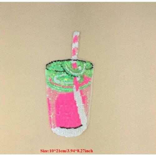 10pcs parches ropa Juice Sequined Patch Patches For Clothing Jacket Patchwork Iron On Appliques Motif Badge Garment Decoration