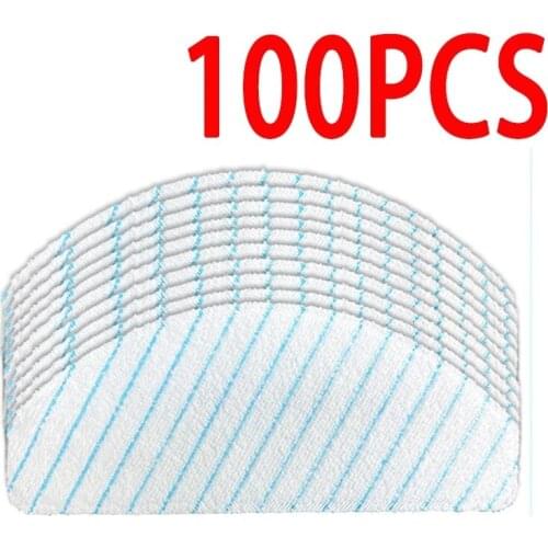 100 Pack Disposable Mop Pads for Ecovacs Deebot Ozmo T8 AIVI T9 AIVI Robot Vacuum Cleaner Accessories