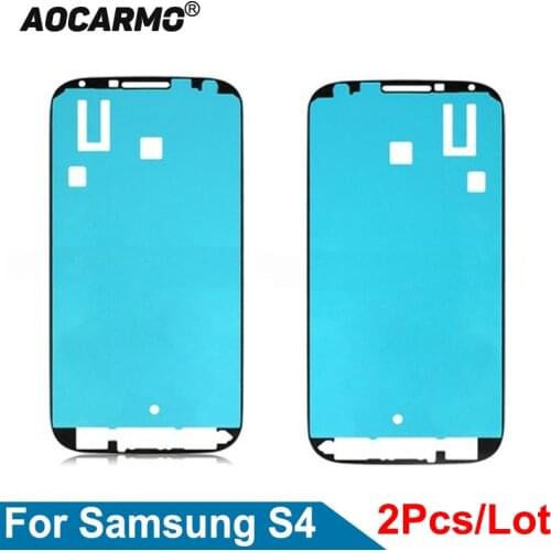 Aocarmo 2Pcs/Lot For Samsung Galaxy S4 i9500 i9505 LCD Touch Screen Double-Sided Adhesive Glue Tape Front Frame Sticker