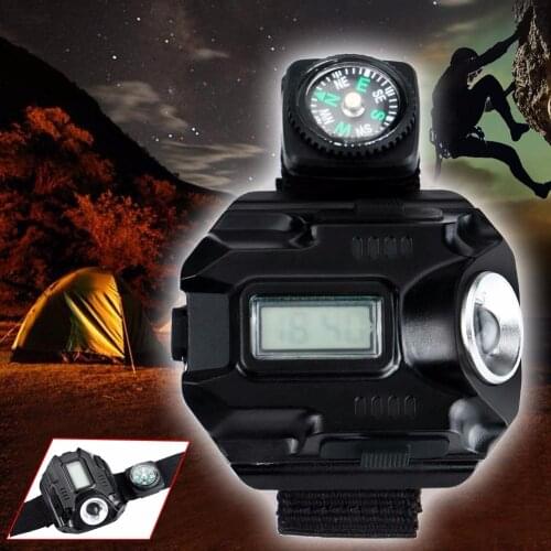 2020 Portable LED Wrist Watch Flashlight Torch Light Q5 USB Charging Flashlight 4 Mode 1000LM Wristlight Tactical Flashlight