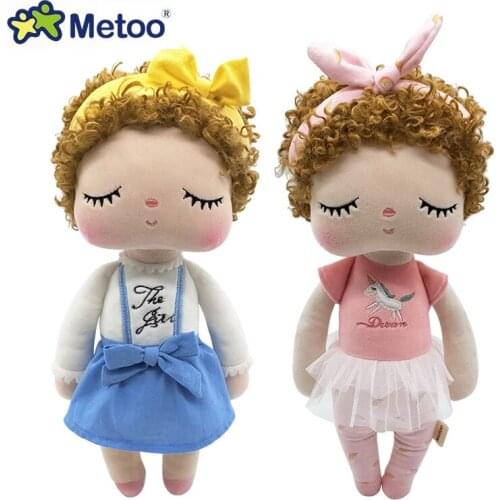 34cm Metoo Angela Curls Dolls Stuffed Toy Plush Animals Kids Toys Cartoon Rabbit Soft doll for Girls Children Boys Baby gifts