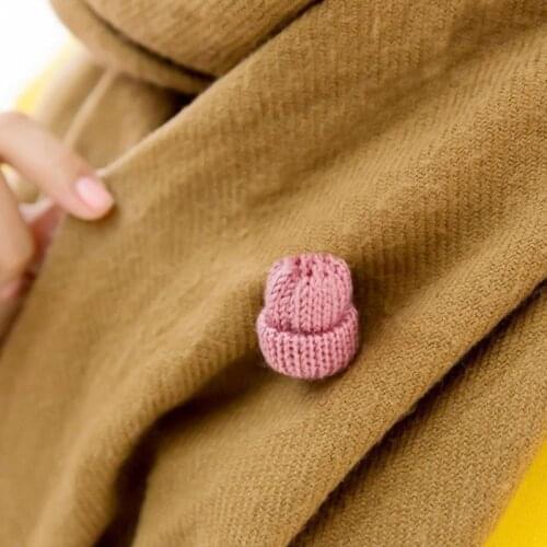 10Pcs Knitting Color Mini Hats DIY Craft Supplie Kids Headwear Hair Accessories Brooch Crochet Decor Toys Ornaments Small Cap