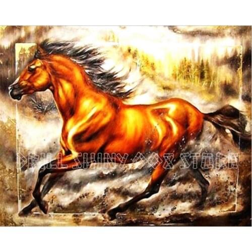 5d diy diamond Painting Horse Galloping Animal Full Drill embroidery Cross Stitch Needlework Mosaic Craft Kits Home Decor Gift