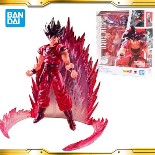 BANDAI Dragon Ball Super SHF Son Goku kaiouken Action Figure PVC Collection Model Toy Anime Super Saiyan Figure Toys For Kids
