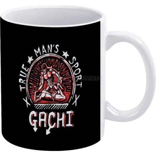 Gachi White Mug White Ceramic Tea Cup Birthday Gift Milk Cups and Mugs Sports for Men True Sport Aniki Best Fandom Gachimuchi Bi