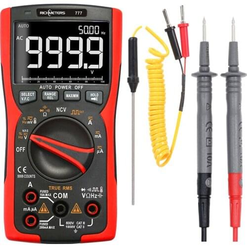 RM777 Digital Multimeter 9999 Professional True RMS Analog Tester Multimetro DIY Transistor Capacitor NCV ACDC Standard Set