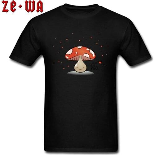 Tops Simple Tees Men Black T-shirt Men Cotton Clothes Guys Cartoon Tshirt Funny T Shirts Poison Mushroom Printed XS Streetwear