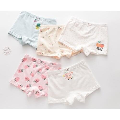 HPBBKD 5Pcs/lot Girls Cotton Boxer Briefs Girl Panties Girls Boxer Shorts Childrens Panties Kids Underwear For 2-14 Years GU248