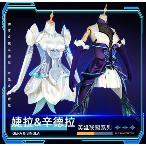 Game LOL Zyra Crystal Dark Sovereign Syndra Valentines Day Rose Dress Uniform Cosplay Costume Carnival Party Outfit XS-XXL NEW