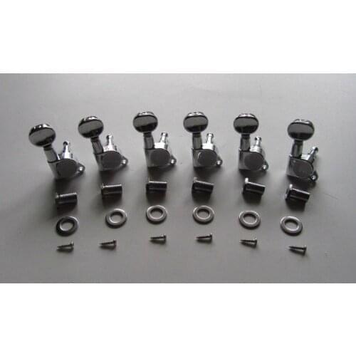 KAISH Guitar Tuning Keys Tuners Machine Heads with Oval buttons Chrome