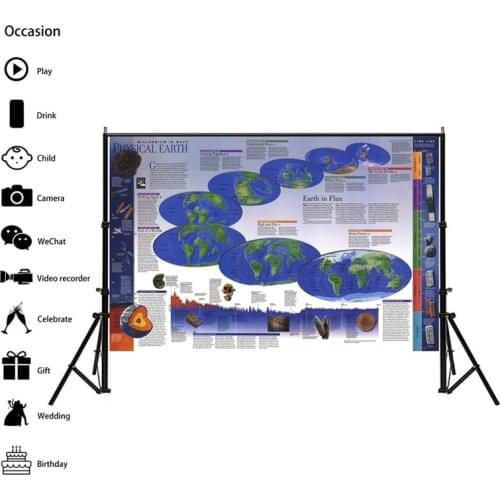 90*60cm Map of The World 1998 Home Office World Map Wall Stickers Posters and Prints for Business Home or Educational Use