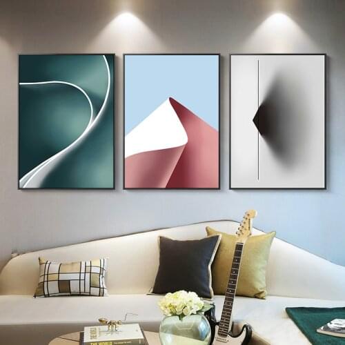 Nordic Modern Minimalist Lines Abstract Geometric Solid Light Luxury Art Living Room Childrens Room Painting Canvas Wall Art