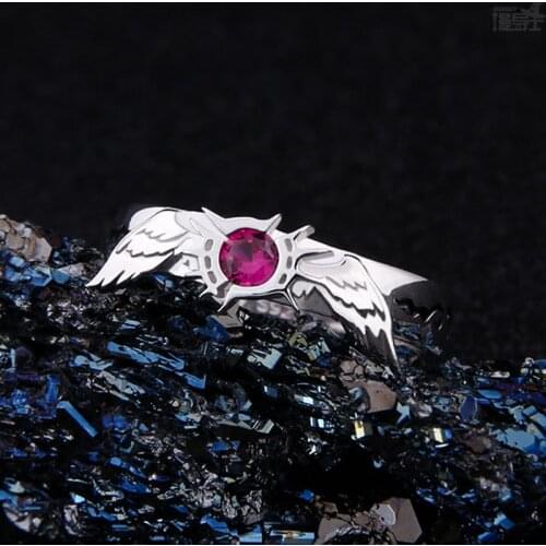 Anime Rings NO GAME NO LIFE Jibril 925 Sterling Silver Finger Ring Fashion Jewelry Unisex Decorations Adjustable Props Xmas Gift
