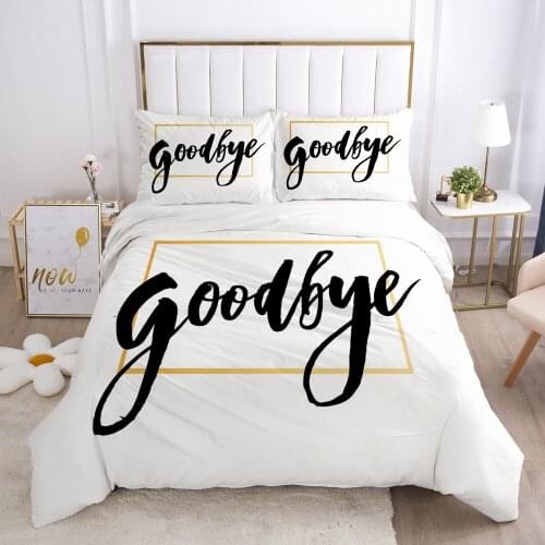 3D Bed Linens Bedding Set Duvet Cover Sets Quilt/Comforter Covers Pillow Case Queen Double Full Size Letter Design Bedclothes