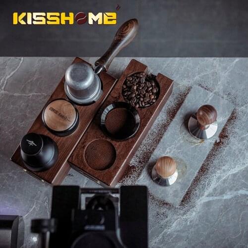 Walnut Wood Espresso Tamper Mat Stand Coffee Filter Tamper Holder Coffee Maker Support Base Rack Coffee Accessories for Barista