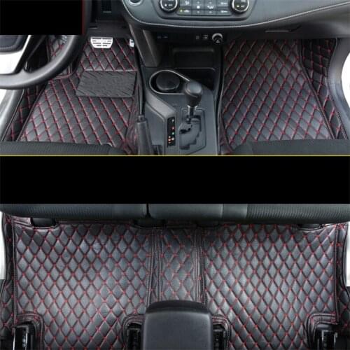 Leather car floor mats for toyota rav4 2013 2014 2015 2016 2017 2018 xa40 accessories mat carpet foot auto interior
