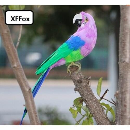 Creative real life purple parrot model foam&feather turned simulation parrot bird gift about 32cm xf2519