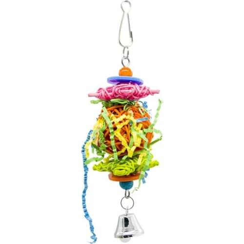 Legendog 1pc Parrot Toy Bird Favors Funny Bird Cage Foraging Toy Parrot Hanging Toy With Bead Pet Supplies Random Color