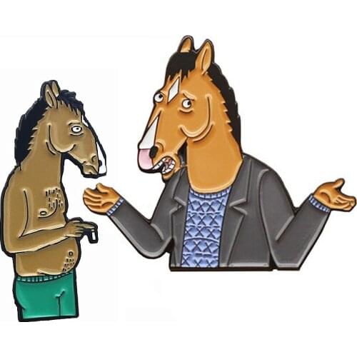 Cartoon BoJack Enamel Brooch Creative Alloy Badge School Bag Decorative Label Pin for for Men Women Clothes Jewelry Accessories