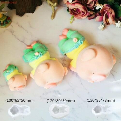 Lovely Cake Decoraing Tools 4 and 6 Inch Saliva Pig Silicone Mousse Cake Mold Animal Ice Cream Silicone Mold Fondant Cake Mold