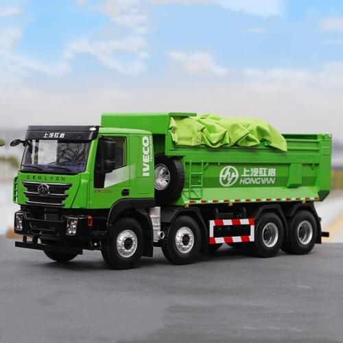 1/24 Alloy Die-casting Simulation Car Model Hongyan Jieshi Dump Truck 8*4 Adult Collection Childrens Toy Gift Family Display