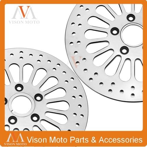 Motorcycle Chrome 2 Pcs Front Brake Disc Rotor Set For HARLEY TOURING SOFTAIL SPORTSTER DYNA 1984-2013 CHOPPER