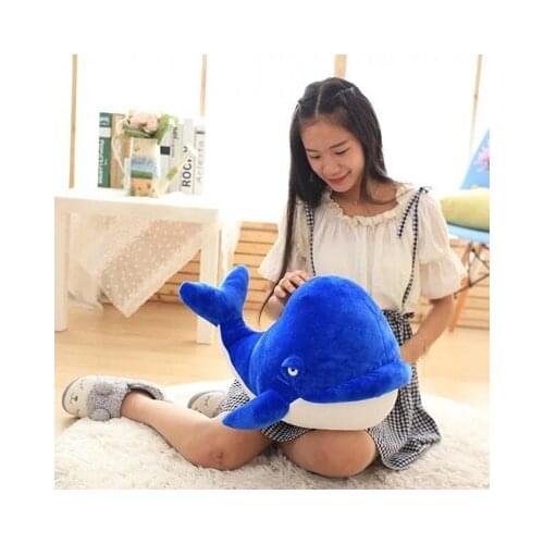 Stuffed toy large 60cm dark blue whale soft pillow Christmas gift b0897